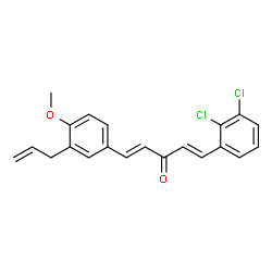 ChemSpider 2D Image | (1E,4E)-1-(3-Allyl-4-methoxyphenyl)-5-(2,3-dichlorophenyl)-1,4-pentadien-3-one | C21H18Cl2O2
