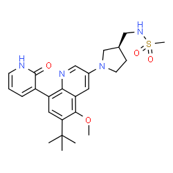 ChemSpider 2D Image | N-({(3s)-1-[6-Tert-Butyl-5-Methoxy-8-(2-Oxo-1,2-Dihydropyridin-3-Yl)quinolin-3-Yl]pyrrolidin-3-Yl}methyl)methanesulfonamide | C25H32N4O4S
