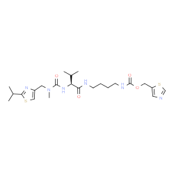 ChemSpider 2D Image | N~2~-{[(2-Isopropyl-1,3-thiazol-4-yl)methyl](methyl)carbamoyl}-N-(4-{[(1,3-thiazol-5-ylmethoxy)carbonyl]amino}butyl)-L-valinamide | C23H36N6O4S2