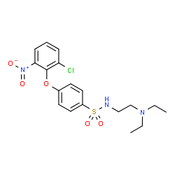 ChemSpider 2D Image | 4-(2-Chloro-6-nitrophenoxy)-N-[2-(diethylamino)ethyl]benzenesulfonamide | C18H22ClN3O5S