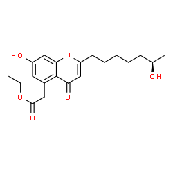 ChemSpider 2D Image | Ethyl {7-hydroxy-2-[(6R)-6-hydroxyheptyl]-4-oxo-4H-chromen-5-yl}acetate | C20H26O6