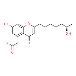 ChemSpider 2D Image | Methyl {7-hydroxy-2-[(6R)-6-hydroxyheptyl]-4-oxo-4H-chromen-5-yl}acetate | C19H24O6