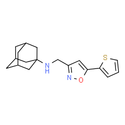 ChemSpider 2D Image | N-{[5-(2-Thienyl)-1,2-oxazol-3-yl]methyl}-1-adamantanamine | C18H22N2OS