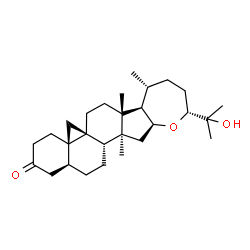 ChemSpider 2D Image | (5alpha,9beta,16beta,24R)-25-Hydroxy-14-methyl-16,24-epoxy-9,19-cyclocholestan-3-one | C28H44O3