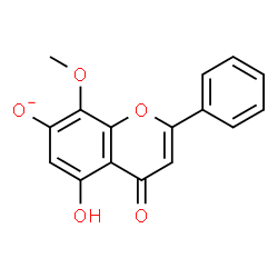 ChemSpider 2D Image | 5-Hydroxy-8-methoxy-4-oxo-2-phenyl-4H-chromen-7-olate | C16H11O5