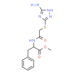 ChemSpider 2D Image | Methyl N-{[(5-amino-1H-1,2,4-triazol-3-yl)sulfanyl]acetyl}phenylalaninate | C14H17N5O3S