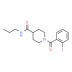 ChemSpider 2D Image | 1-(2-Iodobenzoyl)-N-propyl-4-piperidinecarboxamide | C16H21IN2O2