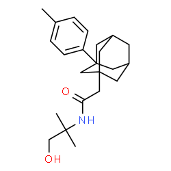 ChemSpider 2D Image | N-(1-Hydroxy-2-methyl-2-propanyl)-2-[3-(4-methylphenyl)adamantan-1-yl]acetamide | C23H33NO2