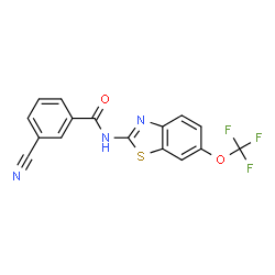 ChemSpider 2D Image | 3-Cyano-N-[6-(trifluoromethoxy)-1,3-benzothiazol-2-yl]benzamide | C16H8F3N3O2S