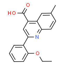 ChemSpider 2D Image | 2-(2-Ethoxyphenyl)-6-methyl-4-quinolinecarboxylic acid | C19H17NO3
