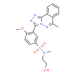 ChemSpider 2D Image | N-(2-Hydroxyethyl)-4-methoxy-N-methyl-3-(6-methyl[1,2,4]triazolo[3,4-a]phthalazin-3-yl)benzenesulfonamide | C20H21N5O4S