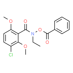 ChemSpider 2D Image | N-(Benzoyloxy)-3-chloro-N-ethyl-2,6-dimethoxybenzamide | C18H18ClNO5