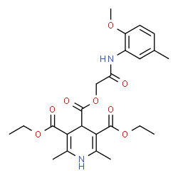 ChemSpider 2D Image | 3,5-Diethyl 4-{2-[(2-methoxy-5-methylphenyl)amino]-2-oxoethyl} 2,6-dimethyl-1,4-dihydro-3,4,5-pyridinetricarboxylate | C24H30N2O8