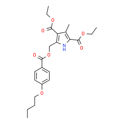 ChemSpider 2D Image | Diethyl 5-{[(4-butoxybenzoyl)oxy]methyl}-3-methyl-1H-pyrrole-2,4-dicarboxylate | C23H29NO7