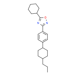 ChemSpider 2D Image | 5-Cyclohexyl-3-[4-(4-propylcyclohexyl)phenyl]-1,2,4-oxadiazole | C23H32N2O