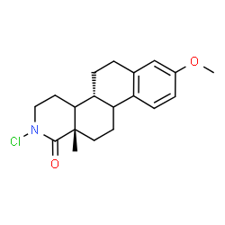 ChemSpider 2D Image | (4bR,12aS)-2-Chloro-8-methoxy-12a-methyl-3,4,4a,4b,5,6,10b,11,12,12a-decahydronaphtho[2,1-f]isoquinolin-1(2H)-one | C19H24ClNO2