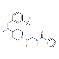 ChemSpider 2D Image | N-Methyl-N-[2-(4-{methyl[3-(trifluoromethyl)benzyl]amino}-1-piperidinyl)-2-oxoethyl]-2-thiophenecarboxamide | C22H26F3N3O2S