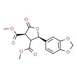 ChemSpider 2D Image | Dimethyl (2R,4S)-2-(1,3-benzodioxol-5-yl)-5-oxotetrahydro-3,4-furandicarboxylate | C15H14O8