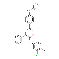 ChemSpider 2D Image | 2-[(3-Chloro-4-methylphenyl)amino]-2-oxo-1-phenylethyl 4-(carbamoylamino)benzoate | C23H20ClN3O4