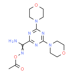 ChemSpider 2D Image | N'-Acetoxy-4,6-di(4-morpholinyl)-1,3,5-triazine-2-carboximidamide | C14H21N7O4