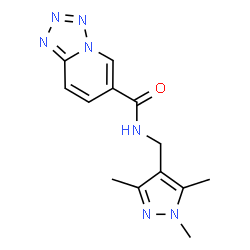 ChemSpider 2D Image | N-[(1,3,5-Trimethyl-1H-pyrazol-4-yl)methyl]tetrazolo[1,5-a]pyridine-6-carboxamide | C13H15N7O
