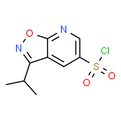 ChemSpider 2D Image | 3-Isopropyl[1,2]oxazolo[5,4-b]pyridine-5-sulfonyl chloride | C9H9ClN2O3S