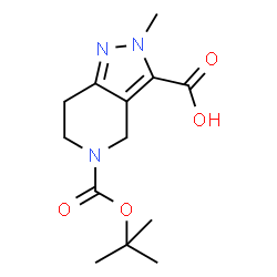 ChemSpider 2D Image | 5-[(tert-butoxy)carbonyl]-2-methyl-2H,4H,5H,6H,7H-pyrazolo[4,3-c]pyridine-3-carboxylic acid | C13H19N3O4