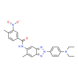 ChemSpider 2D Image | N-{2-[4-(Diethylamino)phenyl]-6-methyl-2H-benzotriazol-5-yl}-4-methyl-3-nitrobenzamide | C25H26N6O3
