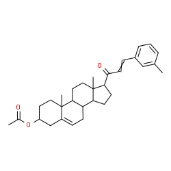 ChemSpider 2D Image | 10,13-Dimethyl-17-[3-(3-methylphenyl)acryloyl]-2,3,4,7,8,9,10,11,12,13,14,15,16,17-tetradecahydro-1H-cyclopenta[a]phenanthren-3-yl acetate | C31H40O3