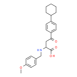 ChemSpider 2D Image | 4-(4-Cyclohexylphenyl)-2-[(4-methoxybenzyl)amino]-4-oxobutanoic acid | C24H29NO4