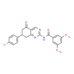 ChemSpider 2D Image | N-[7-(4-Chlorophenyl)-5-oxo-5,6,7,8-tetrahydro-2-quinazolinyl]-3,5-dimethoxybenzamide | C23H20ClN3O4