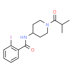 ChemSpider 2D Image | 2-Iodo-N-(1-isobutyryl-4-piperidinyl)benzamide | C16H21IN2O2