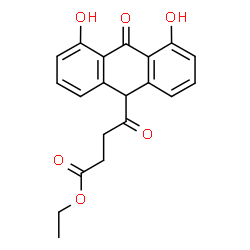 ChemSpider 2D Image | Ethyl 4-(4,5-dihydroxy-10-oxo-9,10-dihydro-9-anthracenyl)-4-oxobutanoate | C20H18O6