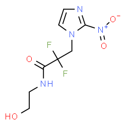 ChemSpider 2D Image | 2,2-Difluoro-N-(2-hydroxyethyl)-3-(2-nitro-1H-imidazol-1-yl)propanamide | C8H10F2N4O4