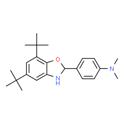 ChemSpider 2D Image | 4-[5,7-Bis(2-methyl-2-propanyl)-2,3-dihydro-1,3-benzoxazol-2-yl]-N,N-dimethylaniline | C23H32N2O