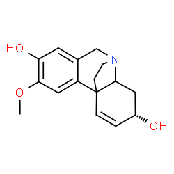 ChemSpider 2D Image | (12S)-4-Methoxy-9-azatetracyclo[7.5.2.0~1,10~.0~2,7~]hexadeca-2,4,6,13-tetraene-5,12-diol | C16H19NO3
