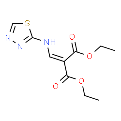 ChemSpider 2D Image | Diethyl [(1,3,4-thiadiazol-2-ylamino)methylene]malonate | C10H13N3O4S