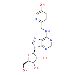 ChemSpider 2D Image | N-[(5-Hydroxy-2-pyridinyl)methyl]-9-(beta-D-glycero-pentofuranosyl)-9H-purin-6-amine | C16H18N6O5