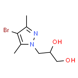 ChemSpider 2D Image | 3-(4-Bromo-3,5-dimethyl-1H-pyrazol-1-yl)-1,2-propanediol | C8H13BrN2O2