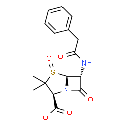ChemSpider 2D Image | (2S,5S,6R)-3,3-Dimethyl-7-oxo-6-[(phenylacetyl)amino]-4-thia-1-azabicyclo[3.2.0]heptane-2-carboxylic acid 4-oxide | C16H18N2O5S