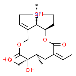 ChemSpider 2D Image | (4alpha,15Z)-8,12,18-Trihydroxy-4-methyl-11,16-dioxosenecionan-4-ium | C19H28NO7