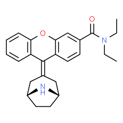 ChemSpider 2D Image | (9Z)-9-[(1R,5S)-8-Azabicyclo[3.2.1]oct-3-ylidene]-N,N-diethyl-9H-xanthene-3-carboxamide | C25H28N2O2