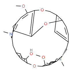 ChemSpider 2D Image | (1R,16R)-26,37-Dimethoxy-15,31-dimethyl-8,24,34-trioxa-15,31-diazaoctacyclo[19.10.3.2~9,12~.1~3,7~.1~18,22~.0~11,16~.0~25,33~.0~28,32~]octatriaconta-3(38),4,6,9,11,18(35),19,21,25,27,32,36-dodecaen-6-
ol | C37H38N2O6