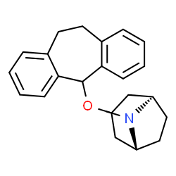 ChemSpider 2D Image | (1R,5R)-3-(10,11-Dihydro-5H-dibenzo[a,d][7]annulen-5-yloxy)-8-methyl-8-azabicyclo[3.2.1]octane | C23H27NO