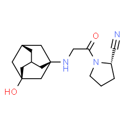 ChemSpider 2D Image | (2S)-1-{N-[(1R,3S,5S)-3-Hydroxyadamantan-1-yl]glycyl}-2-pyrrolidinecarbonitrile | C17H25N3O2