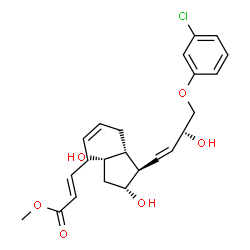 ChemSpider 2D Image | Methyl (2E,5Z)-7-{(1R,2R,3R,5S)-2-[(3R)-4-(3-chlorophenoxy)-3-hydroxy-1-buten-1-yl]-3,5-dihydroxycyclopentyl}-2,5-heptadienoate | C23H29ClO6