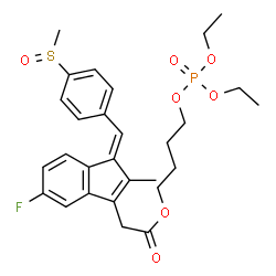 ChemSpider 2D Image | 4-[(Diethoxyphosphoryl)oxy]butyl {(1Z)-5-fluoro-2-methyl-1-[4-(methylsulfinyl)benzylidene]-1H-inden-3-yl}acetate | C28H34FO7PS