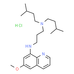 ChemSpider 2D Image | N'-(6-Methoxy-8-quinolinyl)-N,N-bis(3-methylbutyl)-1,3-propanediamine hydrochloride (1:1) | C23H38ClN3O