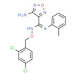 ChemSpider 2D Image | 4-Amino-N-[(2,4-dichlorobenzyl)oxy]-N'-(2-methylphenyl)-1,2,5-oxadiazole-3-carboximidamide | C17H15Cl2N5O2