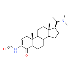 ChemSpider 2D Image | N-[(8xi,9xi,14xi,20S)-20-(Dimethylamino)-4-oxopregn-2-en-3-yl]formamide | C24H38N2O2